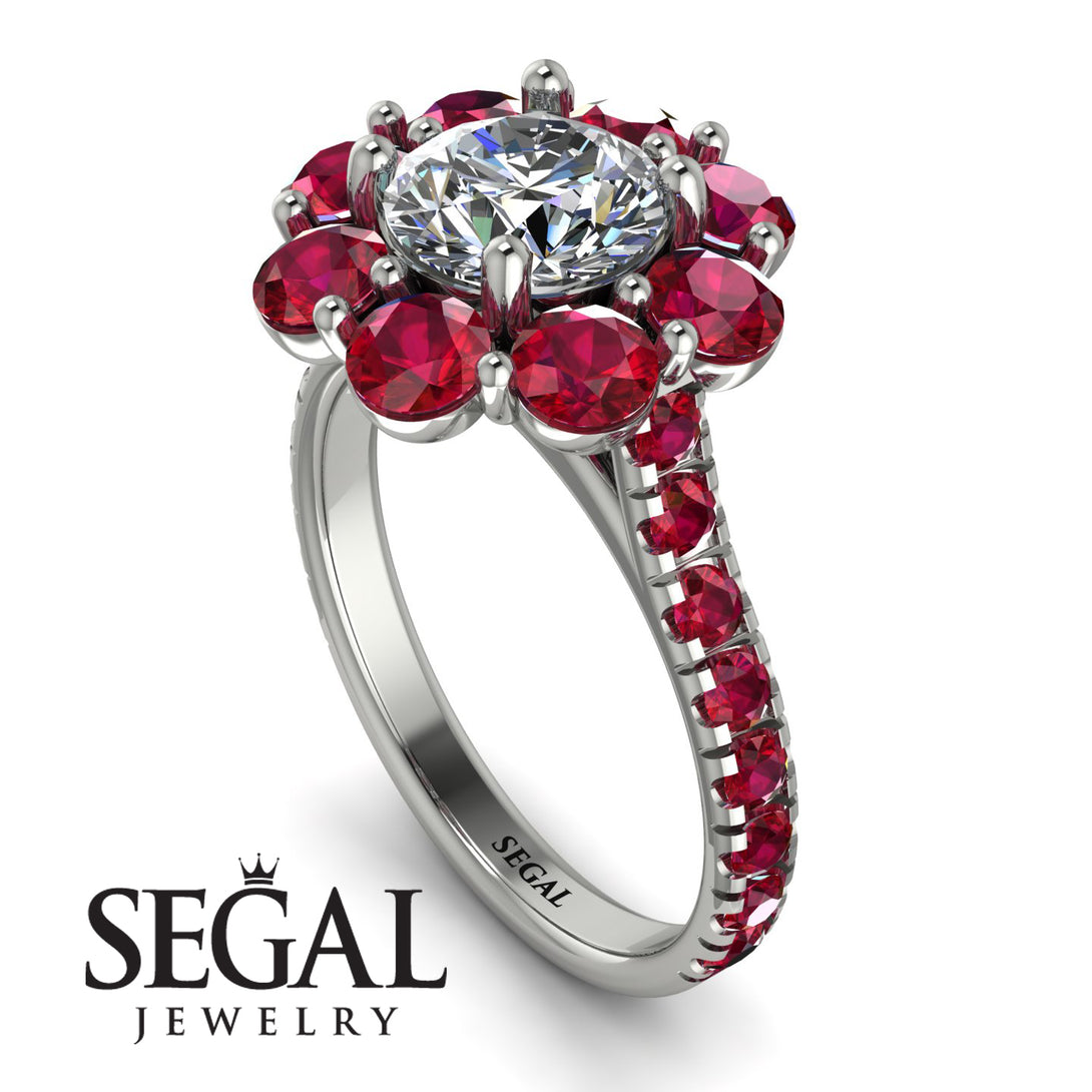 Glamorous Diamond Halo Engagement Ring - Amaya No. 48