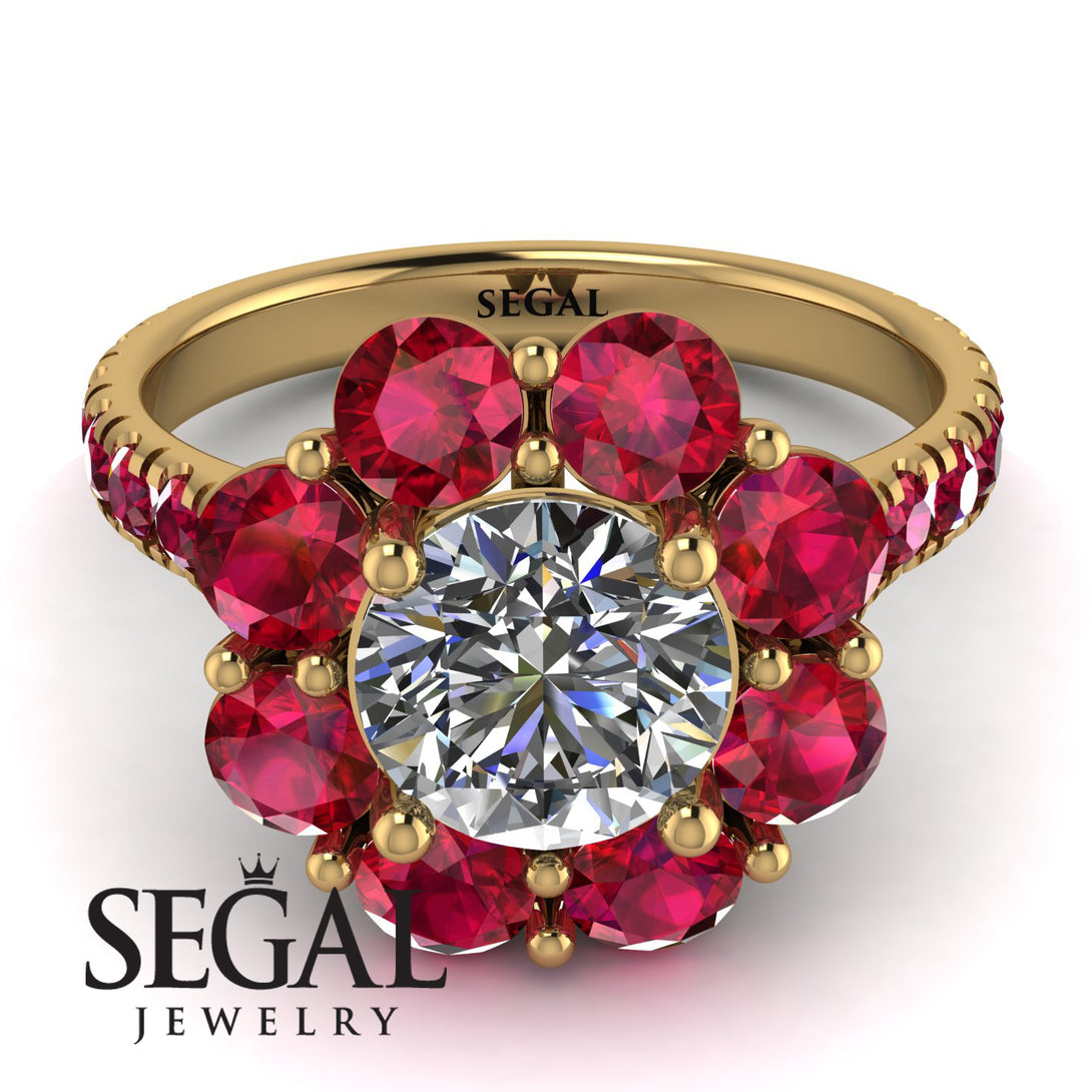 Glamorous Diamond Halo Engagement Ring - Amaya No. 46