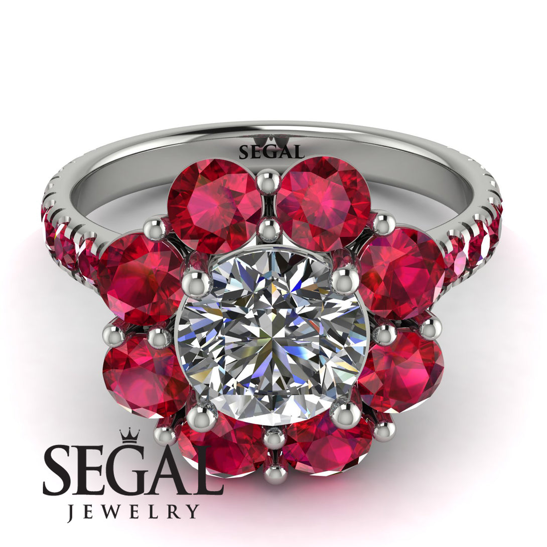 Glamorous Diamond Halo Engagement Ring - Amaya No. 48