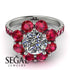 Glamorous Diamond Halo Engagement Ring - Amaya No. 48