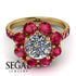 Glamorous Diamond Halo Engagement Ring - Amaya No. 46