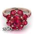 Glamorous Ruby Halo Engagement Ring - Amaya No. 56 image 3