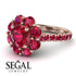 Glamorous Ruby Halo Engagement Ring - Amaya No. 56