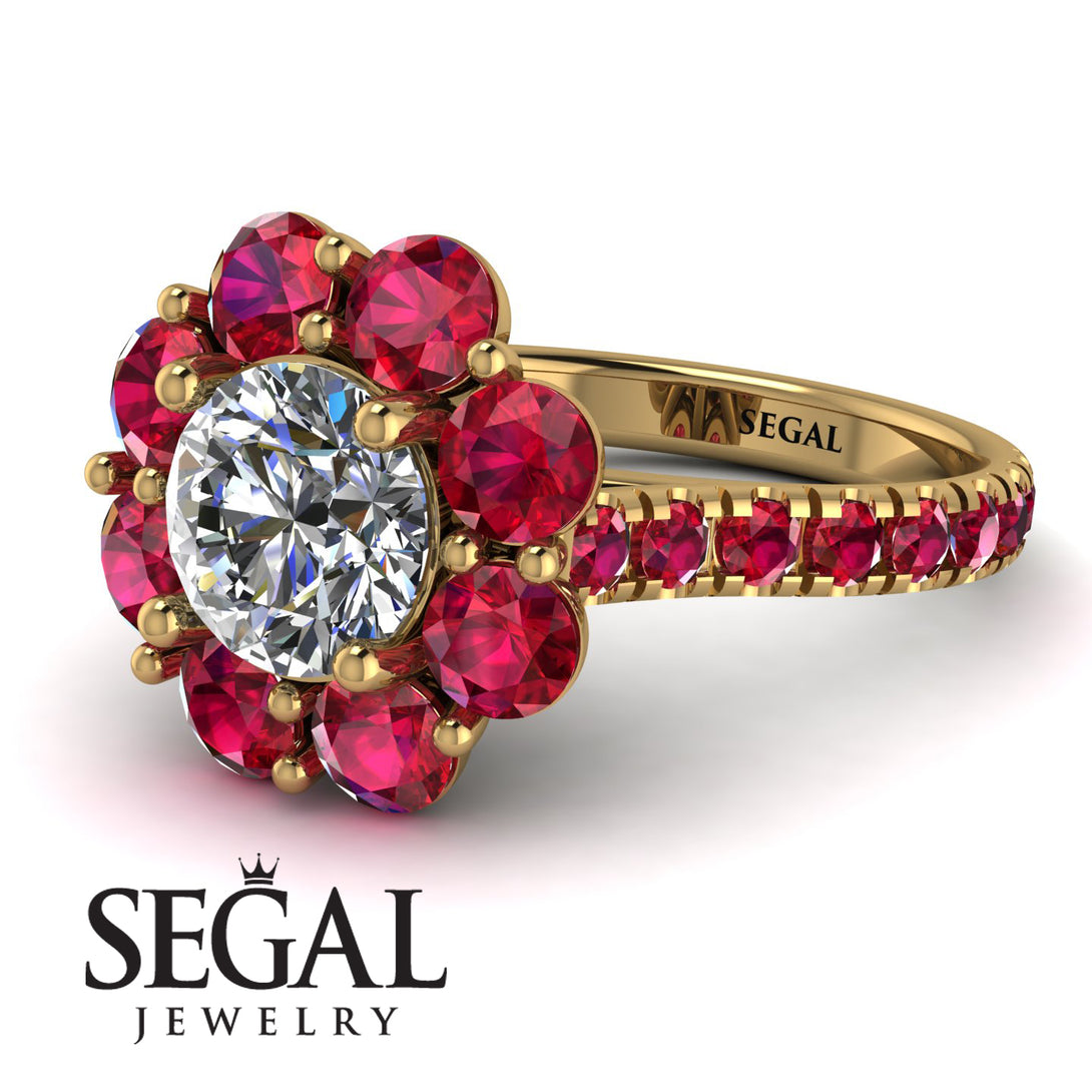 Glamorous Diamond Halo Engagement Ring - Amaya No. 46