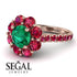 Glamorous Emerald Halo Engagement Ring - Amaya No. 50