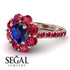 Glamorous Sapphire Halo Engagement Ring - Amaya No. 59