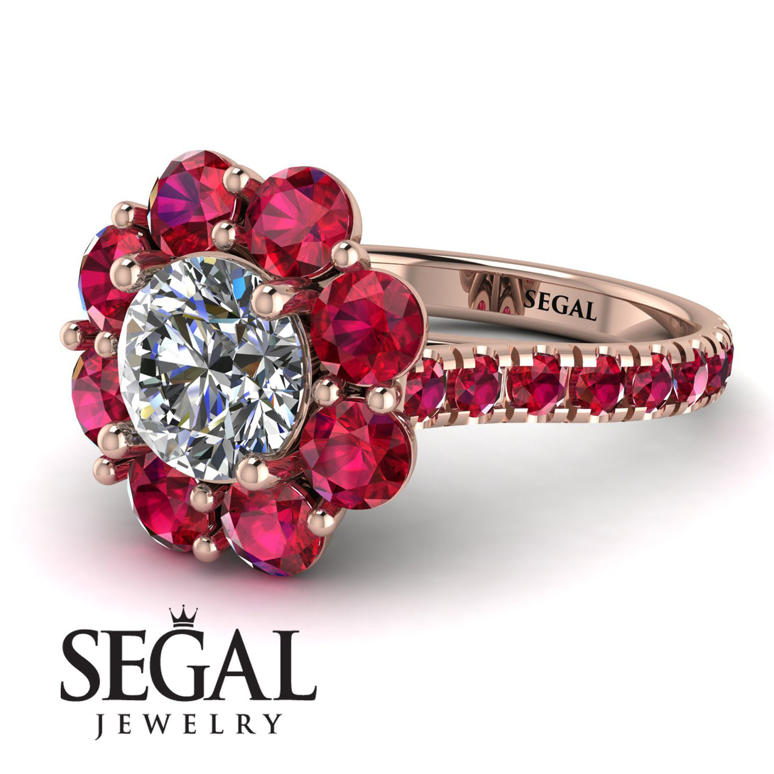 Glamorous Diamond Halo Engagement Ring - Amaya No. 47