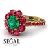 Glamorous Emerald Halo Engagement Ring - Amaya No. 49 image 10