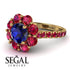 Glamorous Sapphire Halo Engagement Ring - Amaya No. 58 image 10