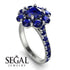 Glamorous Sapphire Halo Engagement Ring - Amaya No. 75