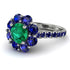 Glamorous Emerald Halo Engagement Ring - Amaya No. 66