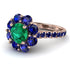 Glamorous Emerald Halo Engagement Ring - Amaya No. 65