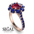 Glamorous Ruby Halo Engagement Ring - Amaya No. 71 image 2
