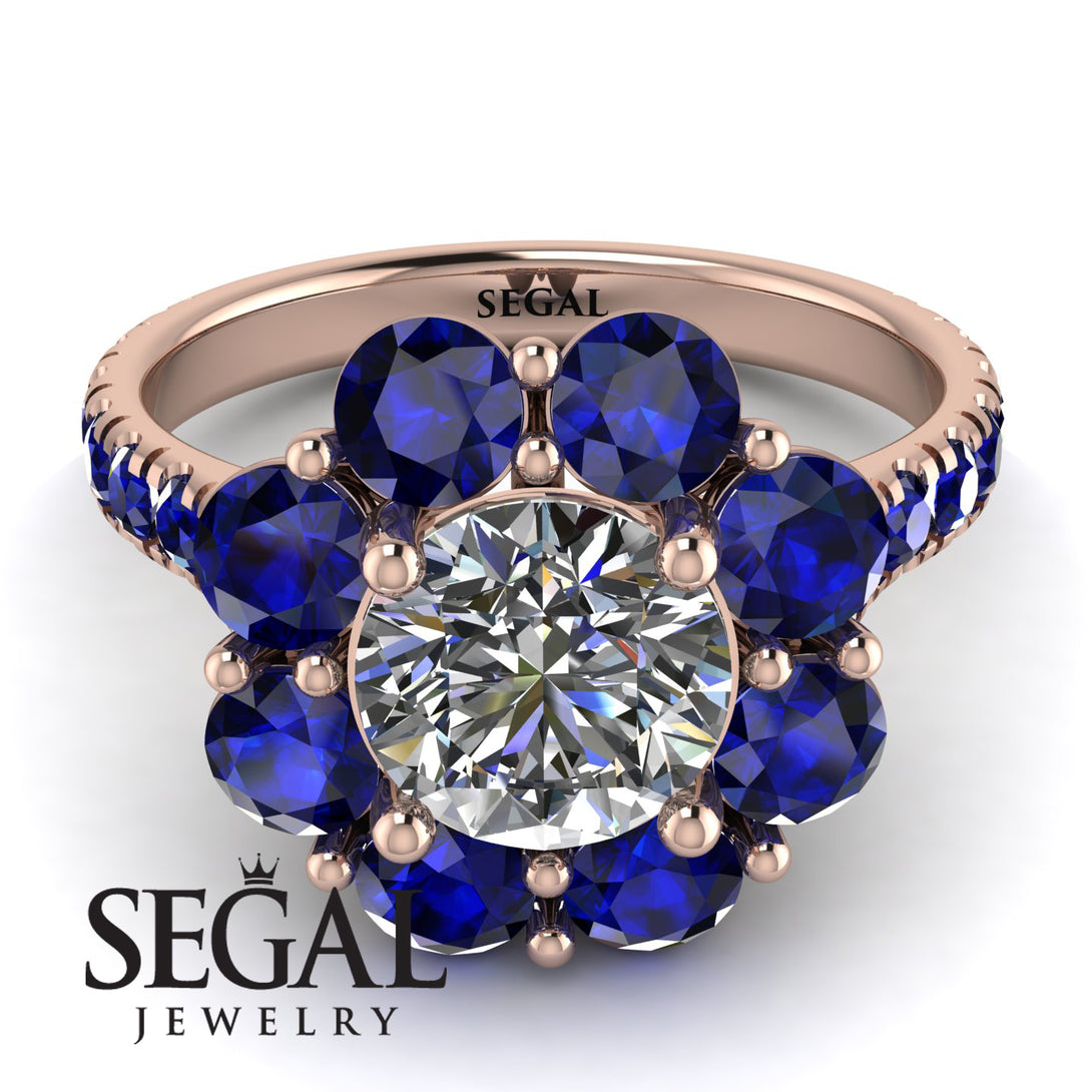 Glamorous Diamond Halo Engagement Ring - Amaya No. 62
