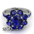 Glamorous Sapphire Halo Engagement Ring - Amaya No. 75