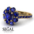 Glamorous Sapphire Halo Engagement Ring - Amaya No. 73 image 10