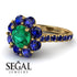 Glamorous Emerald Halo Engagement Ring - Amaya No. 64