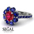 Glamorous Ruby Halo Engagement Ring - Amaya No. 72