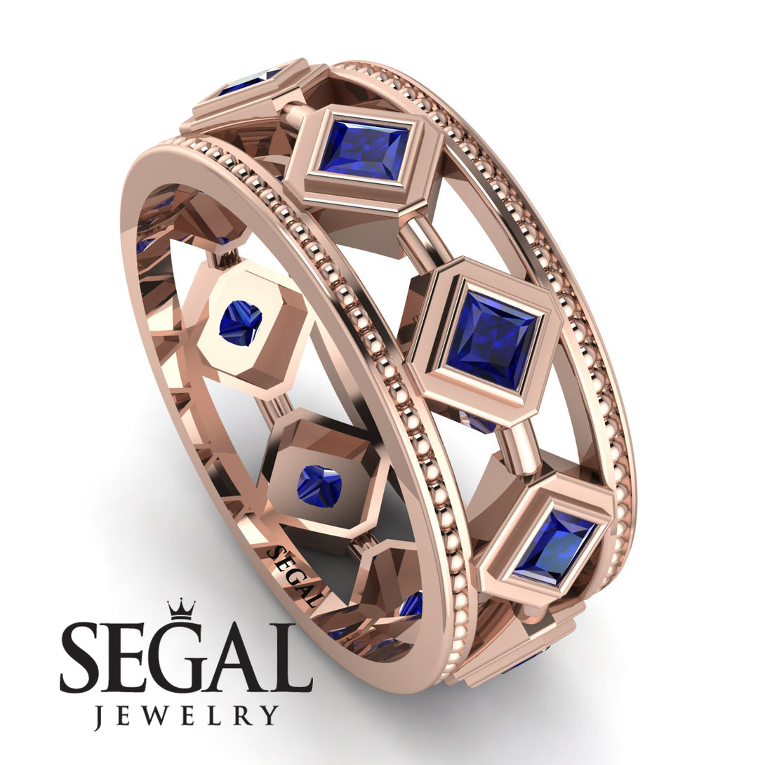 Glamorous Sapphire Wedding Ring - Lucas No. 14