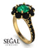 Glamorous Emerald Halo Engagement Ring - Amaya No. 34