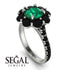 Glamorous Emerald Halo Engagement Ring - Amaya No. 36