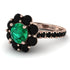 Glamorous Emerald Halo Engagement Ring - Amaya No. 35