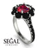 Glamorous Ruby Halo Engagement Ring - Amaya No. 42