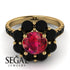 Glamorous Ruby Halo Engagement Ring - Amaya No. 40 image 3