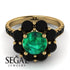 Glamorous Emerald Halo Engagement Ring - Amaya No. 34 image 3