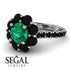 Glamorous Emerald Halo Engagement Ring - Amaya No. 36