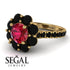 Glamorous Ruby Halo Engagement Ring - Amaya No. 40