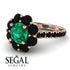 Glamorous Emerald Halo Engagement Ring - Amaya No. 35
