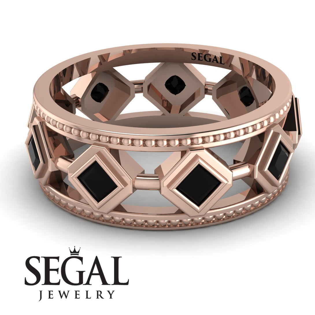 Glamorous Black Diamond Wedding Ring - Lucas No. 8