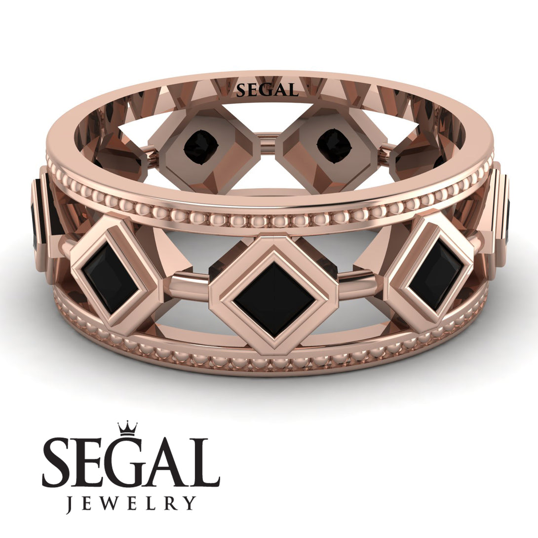 Glamorous Black Diamond Wedding Ring - Lucas No. 8
