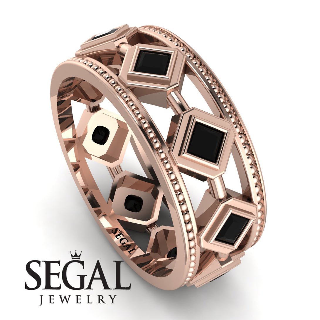 Glamorous Black Diamond Wedding Ring - Lucas No. 8