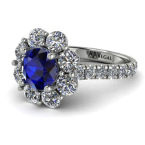 Glamorous Sapphire Halo Engagement Ring - Amaya No. 15 image 1