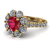 Glamorous Ruby Halo Engagement Ring - Amaya No. 10