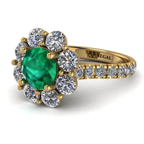 Glamorous Emerald Halo Engagement Ring - Amaya No. 4 image 1