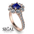 Glamorous Sapphire Halo Engagement Ring - Amaya No. 14