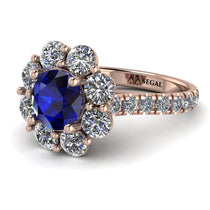 Glamorous Sapphire Halo Engagement Ring - Amaya No. 14 image 1