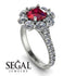 Glamorous Ruby Halo Engagement Ring - Amaya No. 12