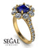 Glamorous Sapphire Halo Engagement Ring - Amaya No. 13 image 2