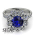Glamorous Sapphire Halo Engagement Ring - Amaya No. 15