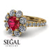 Glamorous Ruby Halo Engagement Ring - Amaya No. 10 image 10