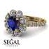 Glamorous Sapphire Halo Engagement Ring - Amaya No. 13 image 10