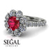 Glamorous Ruby Halo Engagement Ring - Amaya No. 12 image 10