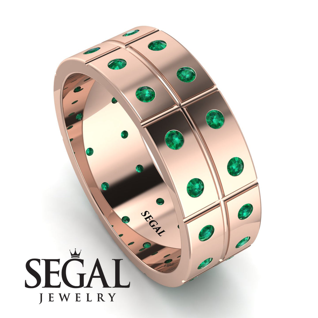 Glamorous Eternity Emerald Wedding Band - Carter No. 5