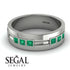 Glamorous Princess Emerald Wedding Ring - Samuel No. 12