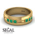 Glamorous Princess Emerald Wedding Ring - Samuel No. 10