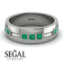 Glamorous Princess Emerald Wedding Ring - Samuel No. 12